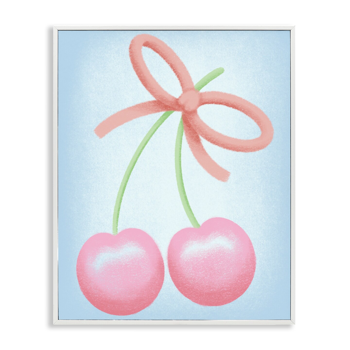 Stupell Industries Cherries And Round Bow Framed Giclee, design by Marcus Prime