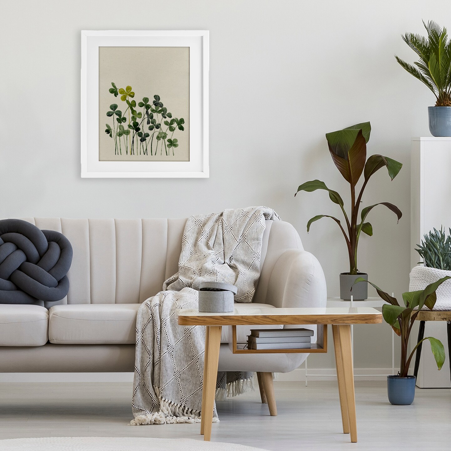 Stupell Industries Hidden Gems Clovers Framed Print Under Glass, design by Grace Popp