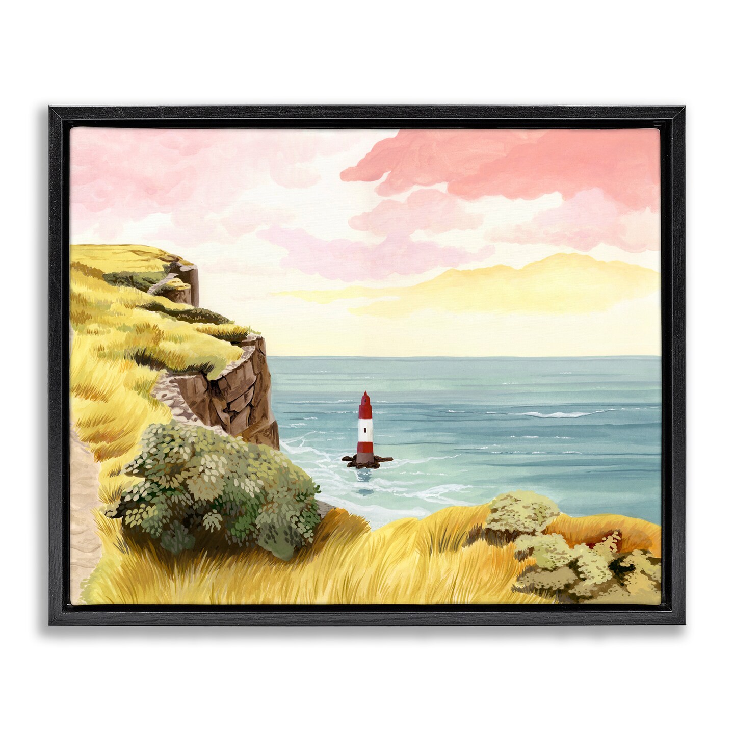 Stupell Industries Beachy Head Lone Lighthouse Floating Frame, design by Courtney Haley