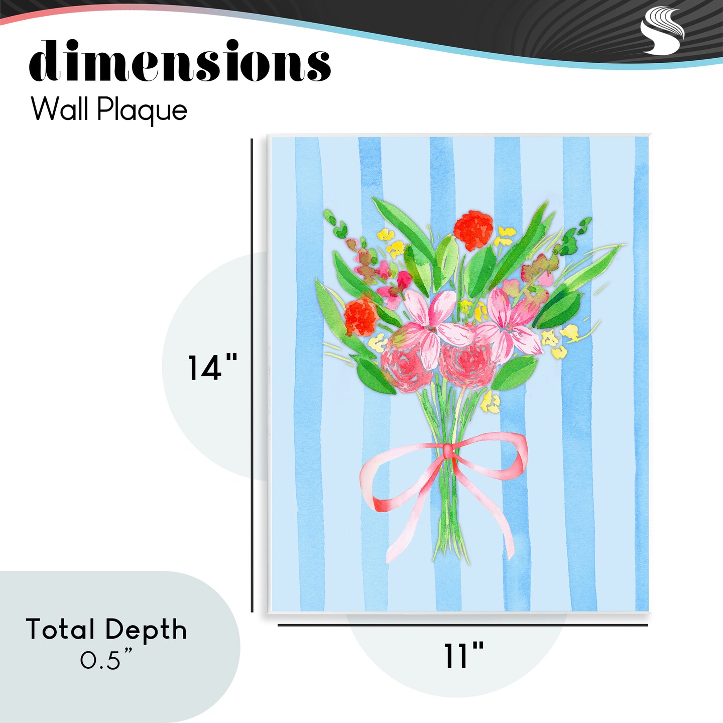 Stupell Industries Bright Springy Bouquet Stripes Wall Plaque, design by Nina Jacobs