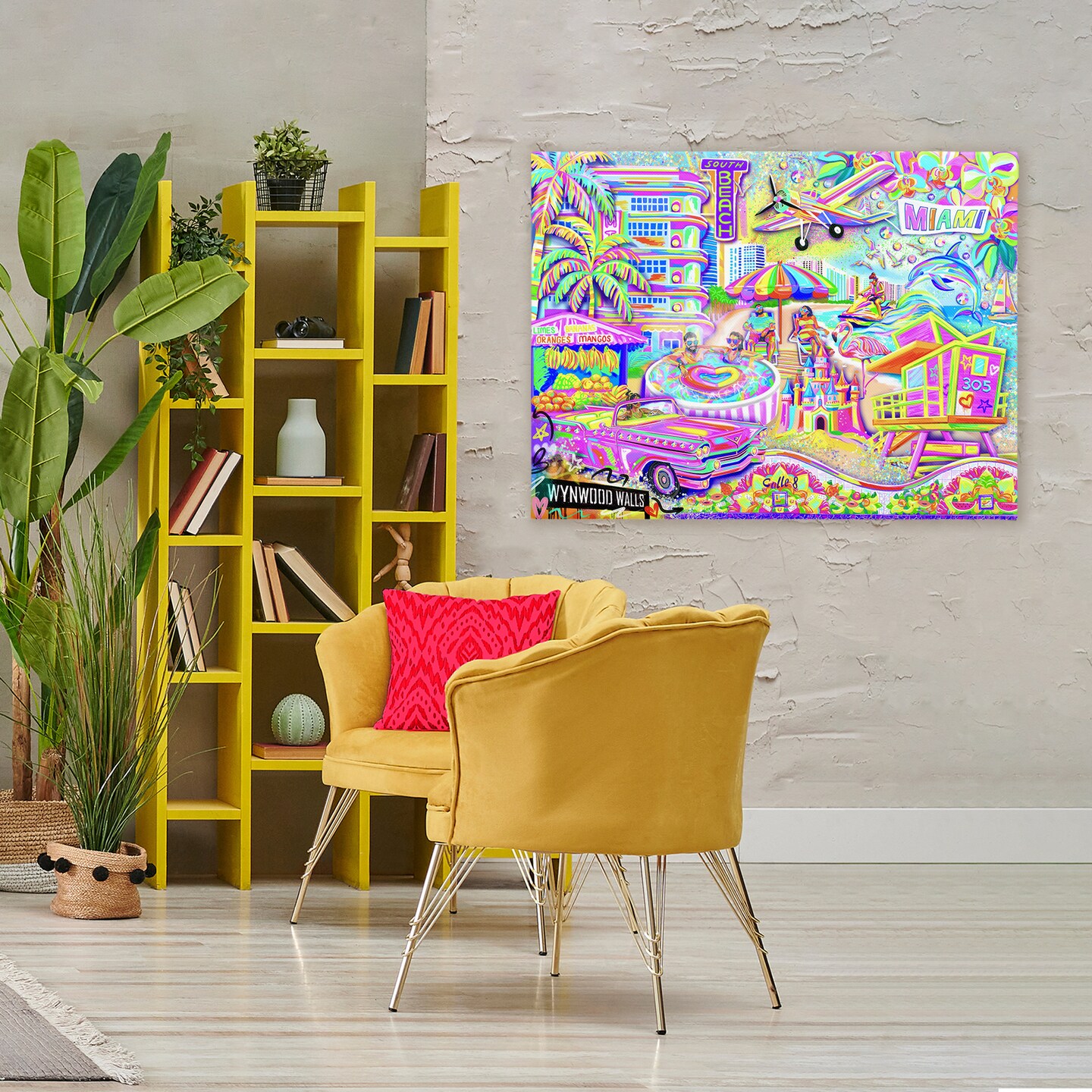 Stupell Industries Miami Fun Collage Canvas, design by Jess Stempel