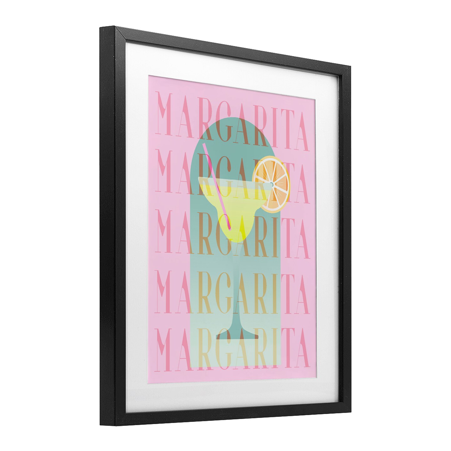 Stupell Industries Retro Pastel Margarita Framed Print Under Glass, design by Lil' Rue