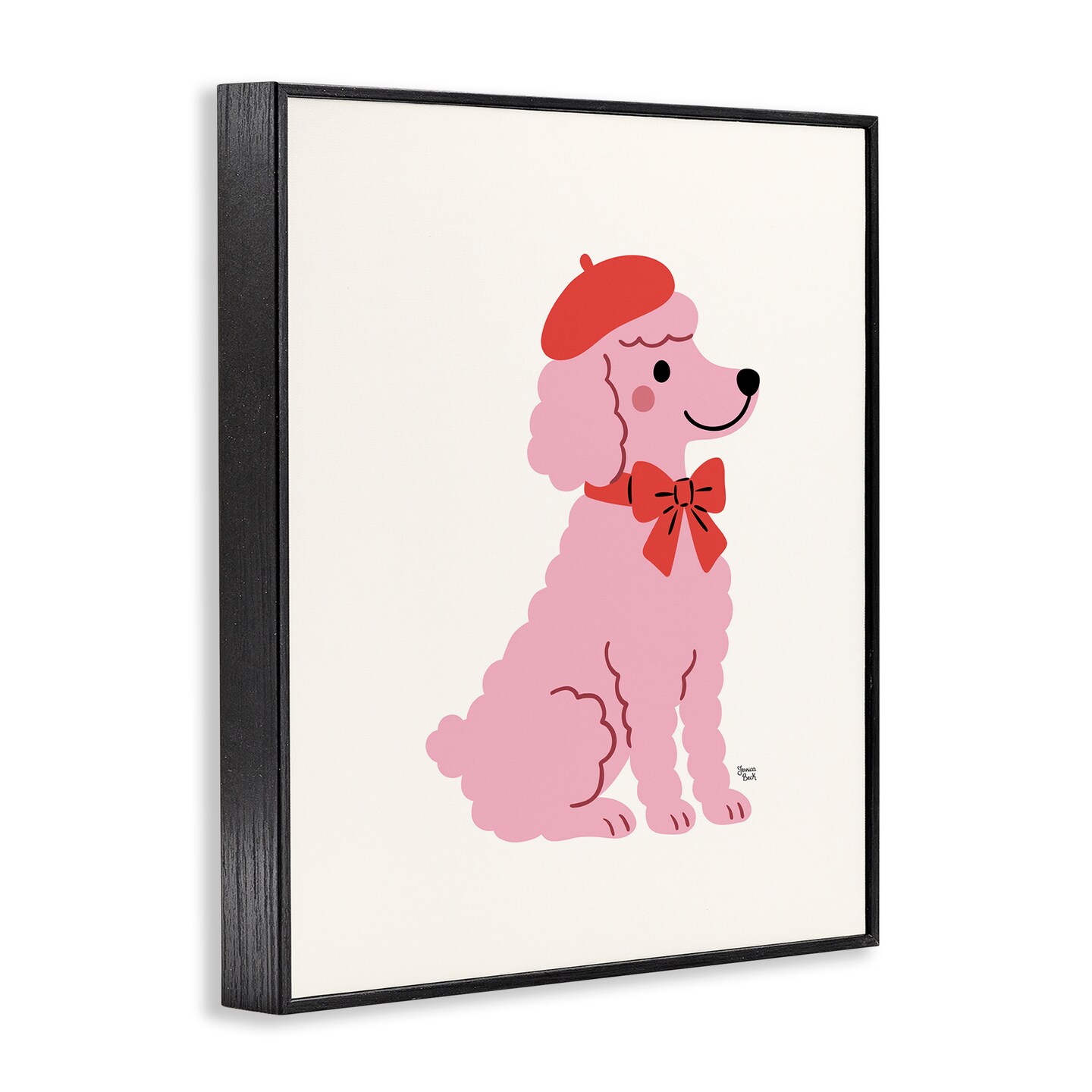 Stupell Industries French Poodle in Beret Framed Giclee, design by Jessica Beck