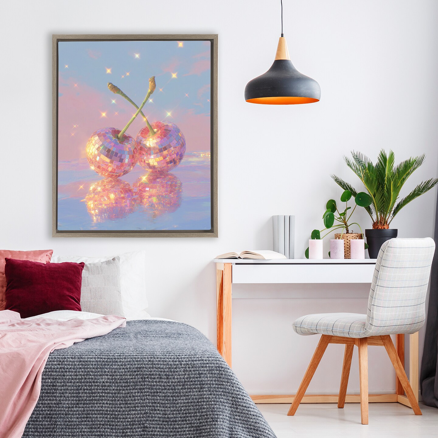 Stupell Industries Disco Cherry Reflection Floating Frame, design by Ziwei Li