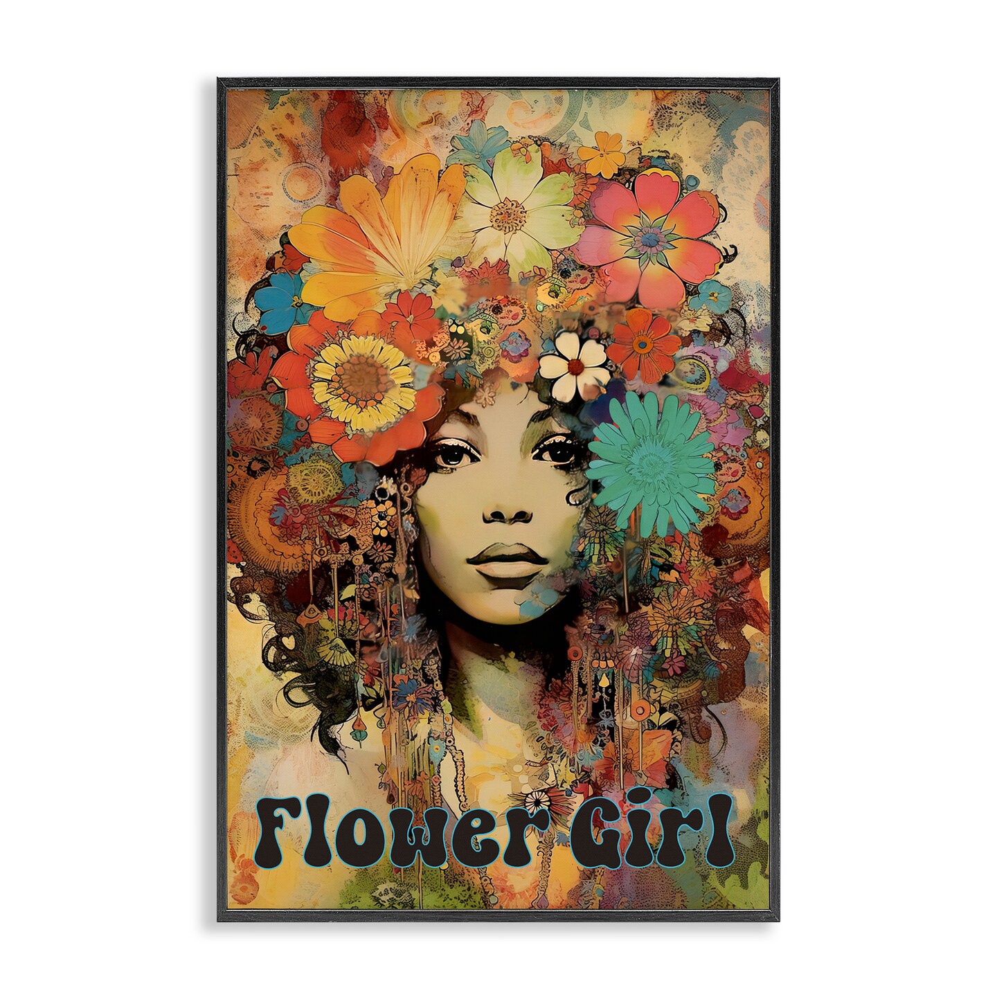 Stupell Industries Bohemian Flower Girl Framed Giclee, design by Sasha