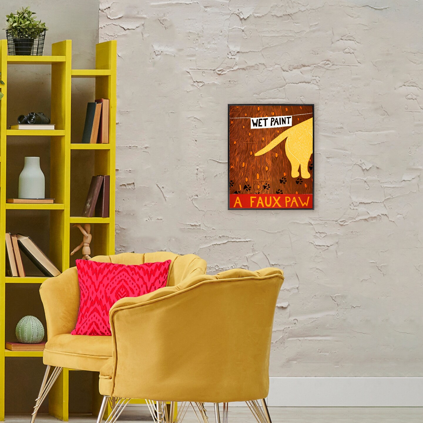 Stupell Industries Wet Paint Faux Paw Framed Giclee, design by Stephen Huneck