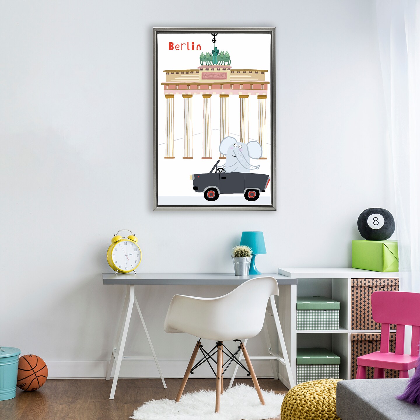 Stupell Industries Elephant & Berlin Architecture Floating Frame, design by Carla Daly