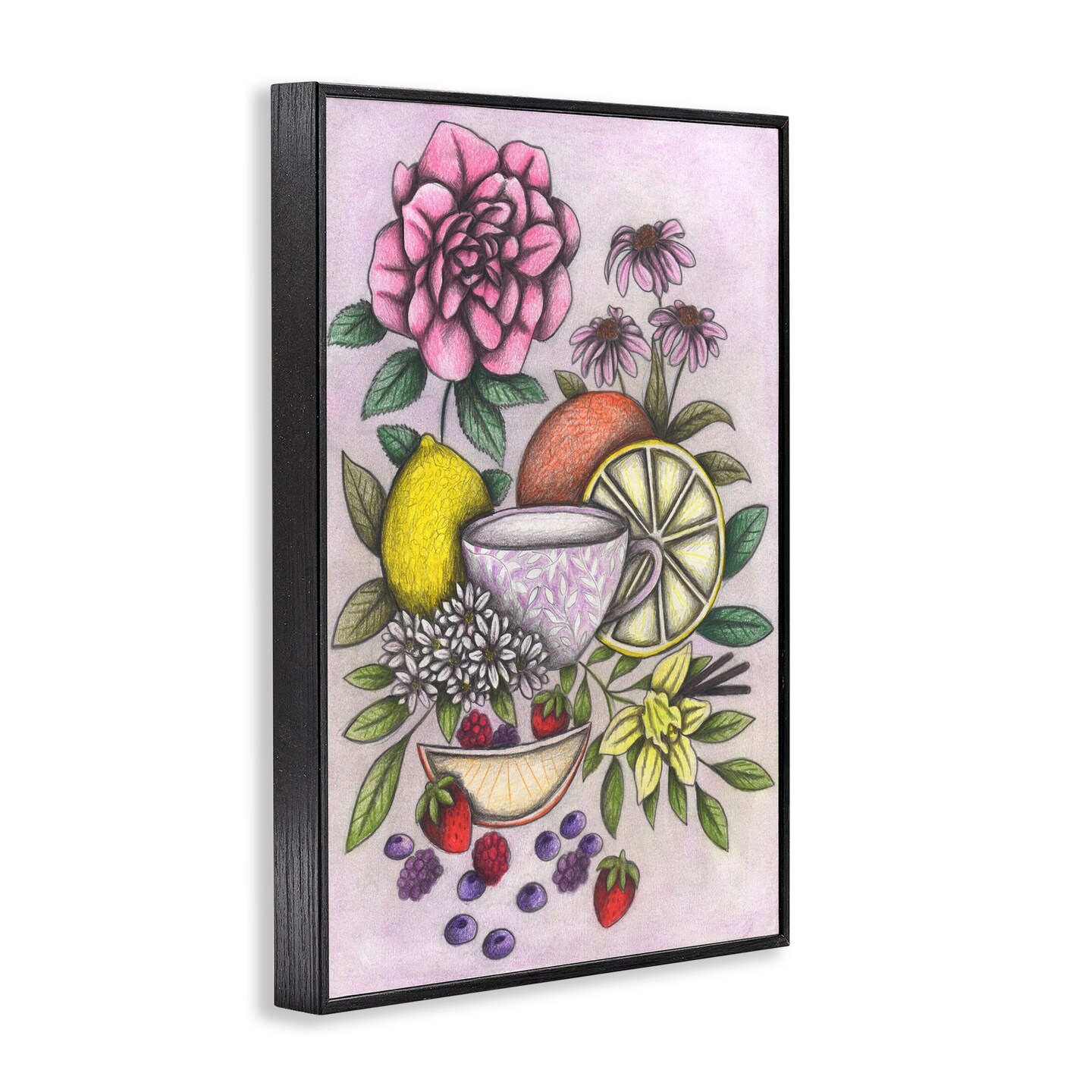 Stupell Industries Rococo Tea with Fruits Framed Giclee, design by Cecilia Battaini