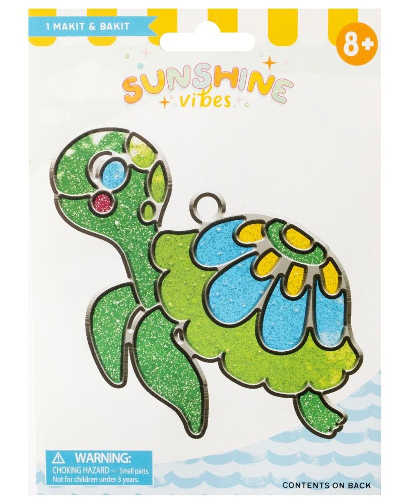 DIY Makit & Bakit Turtle Stained Glass Suncatcher Kit Kids Craft