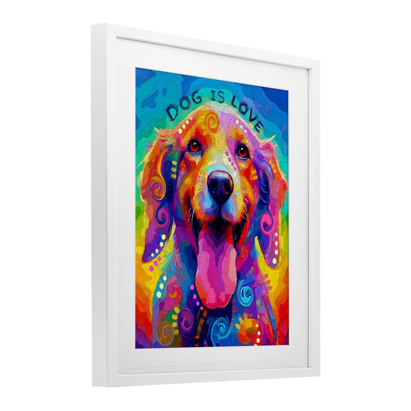 Stupell Industries Dog Is Love Swirled Pattern Framed Print Under Glass, design by Dean Russo- Evolution Collection
