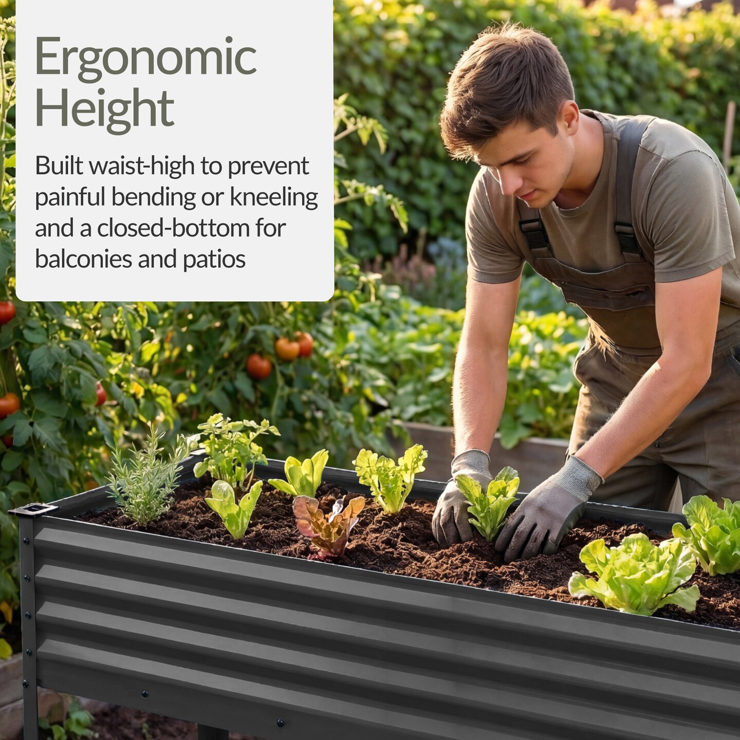 Best Choice Products 48x24x30in Elevated Galvanized Metal Garden Bed w/ Corner Protectors