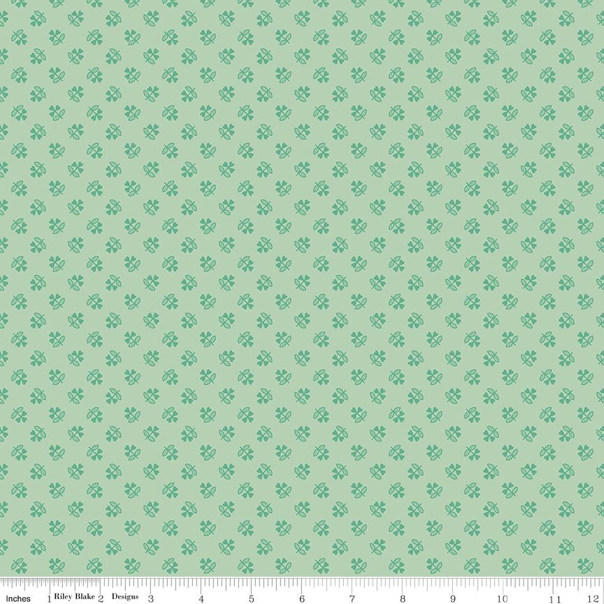 Fabric Riley Blake Lori Holt Sage Clover Farmer's Daughter by the Quarter Yard C17168-SAGE