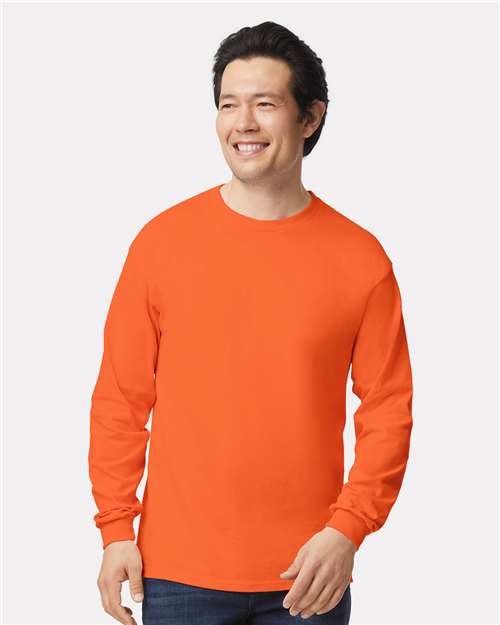 Gildan® Ultra Cotton Crewneck Long Sleeve T-Shirt for Casual Wear & Custom Printing Heavy Cotton Tee