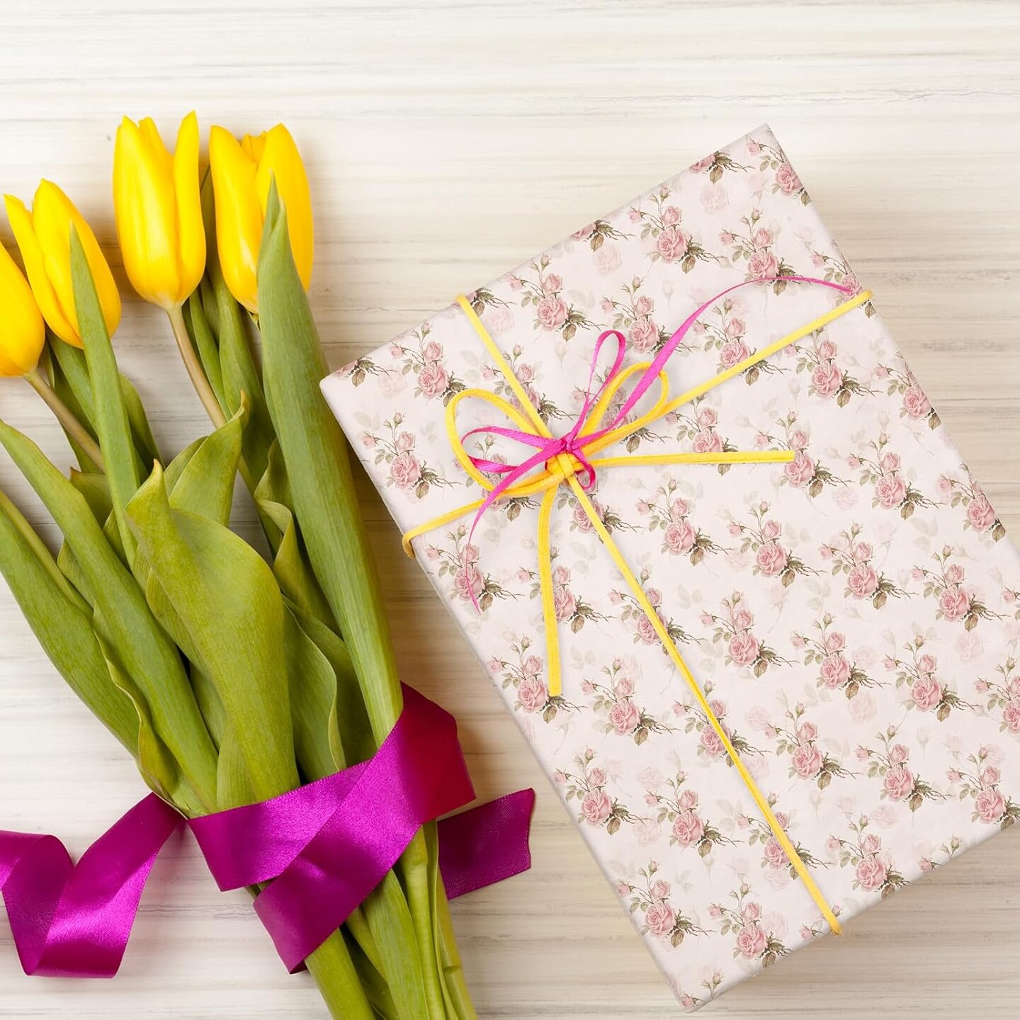 Pre-cut Fabric Floral Cotton Fabric Squares – 60 pcs Pink Retro 10 x 10 Inch Quilting & Patchwork Sewing Fabric Bundle