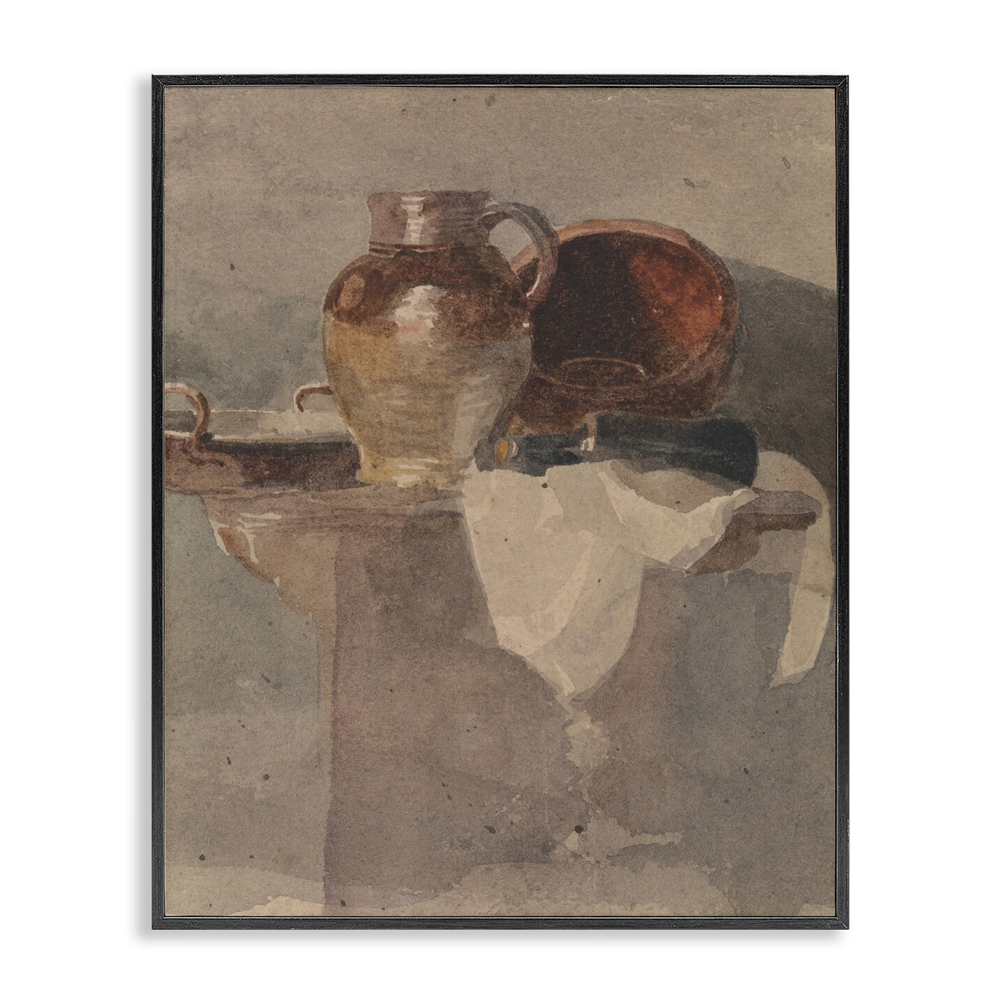 Stupell Industries Grey Still Life Vase Framed Giclee Wall Art Design by Peter Dewint