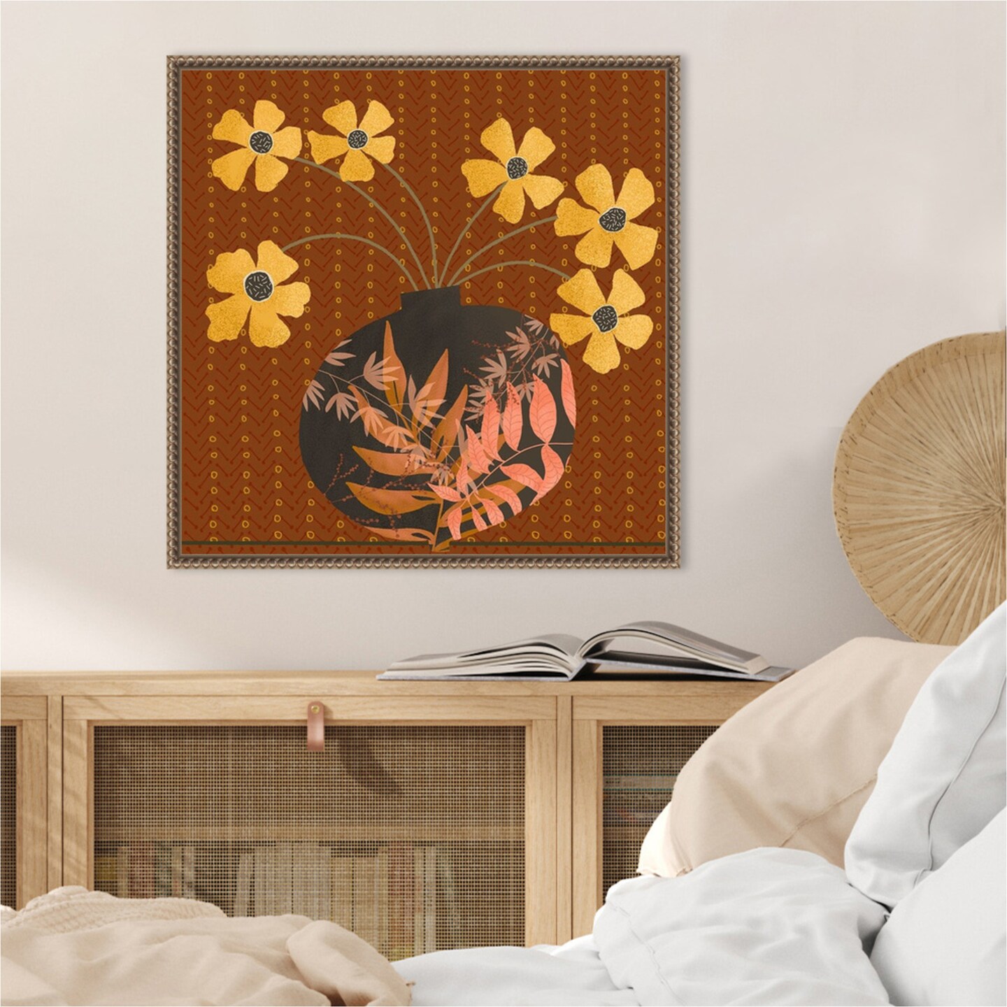 Autumn Flower Vase I by Regina Moore Framed Canvas Wall Art