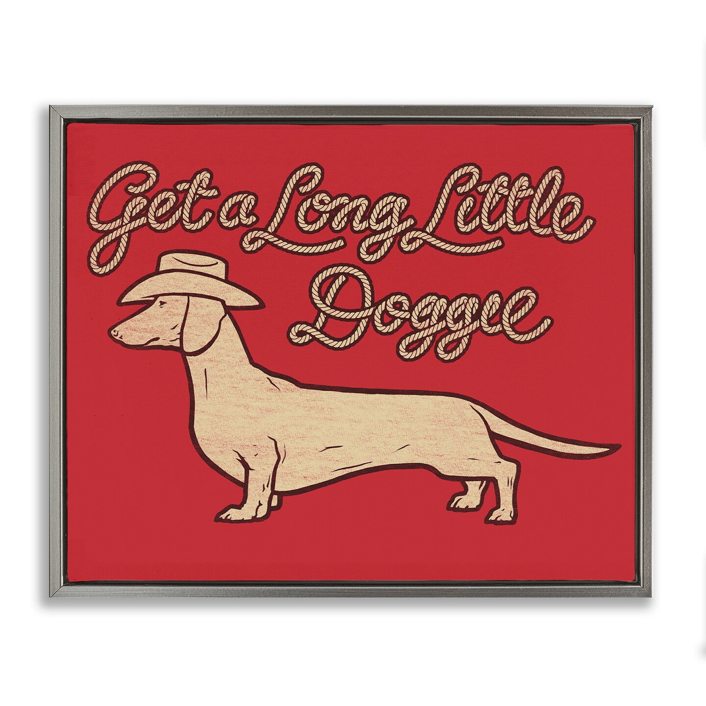 Stupell Industries Long Little Doggie Floater Framed Canvas Wall Art Design by Jedco Brands, Inc.