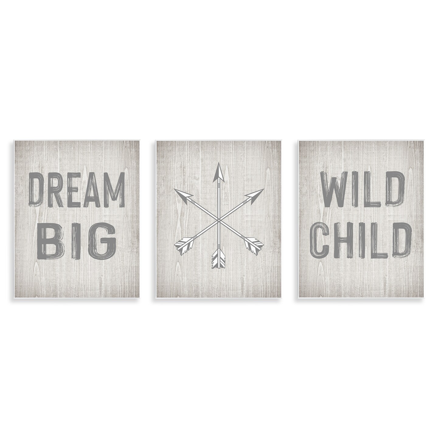 Stupell Industries Dream Big Boho Arrows 3pc Wall Plaque Art Set Design by Ashley Calhoun