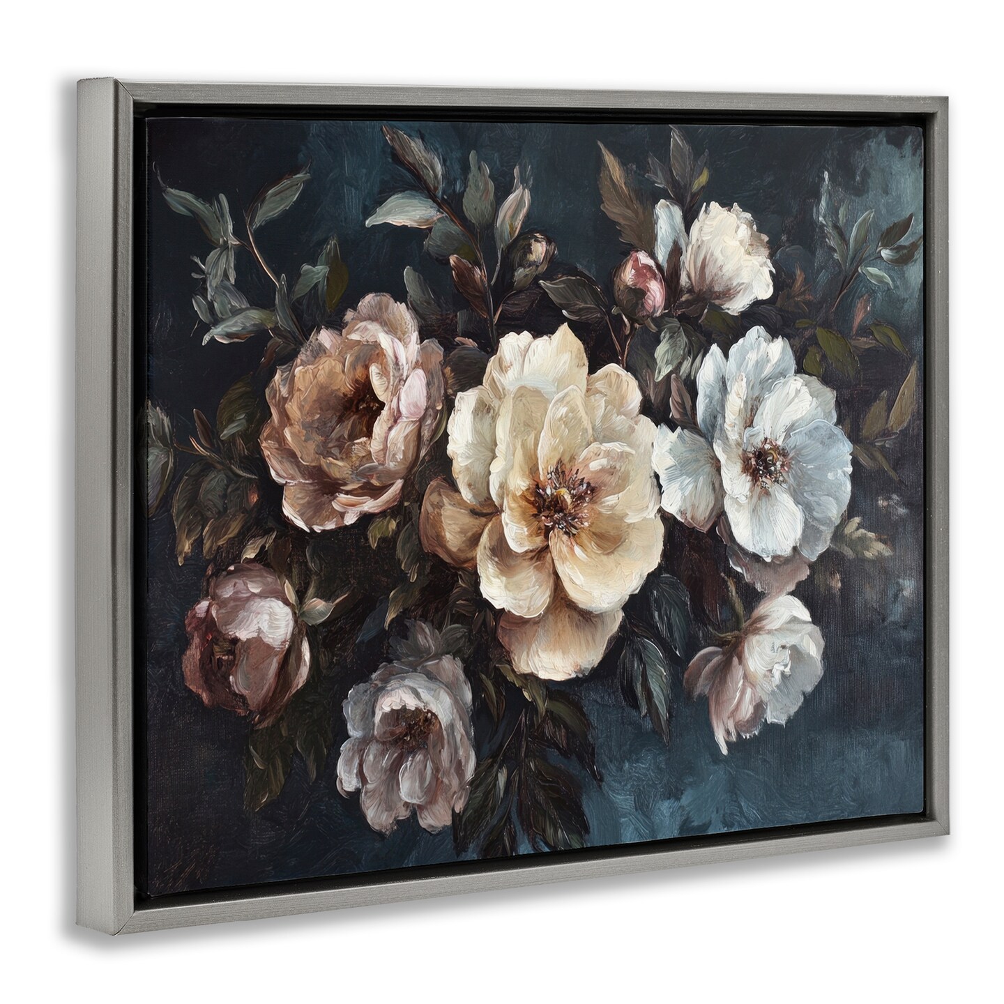 Stupell Industries Bold Vintage Blooms Floater Framed Canvas Wall Art Design by Petal Prints Design