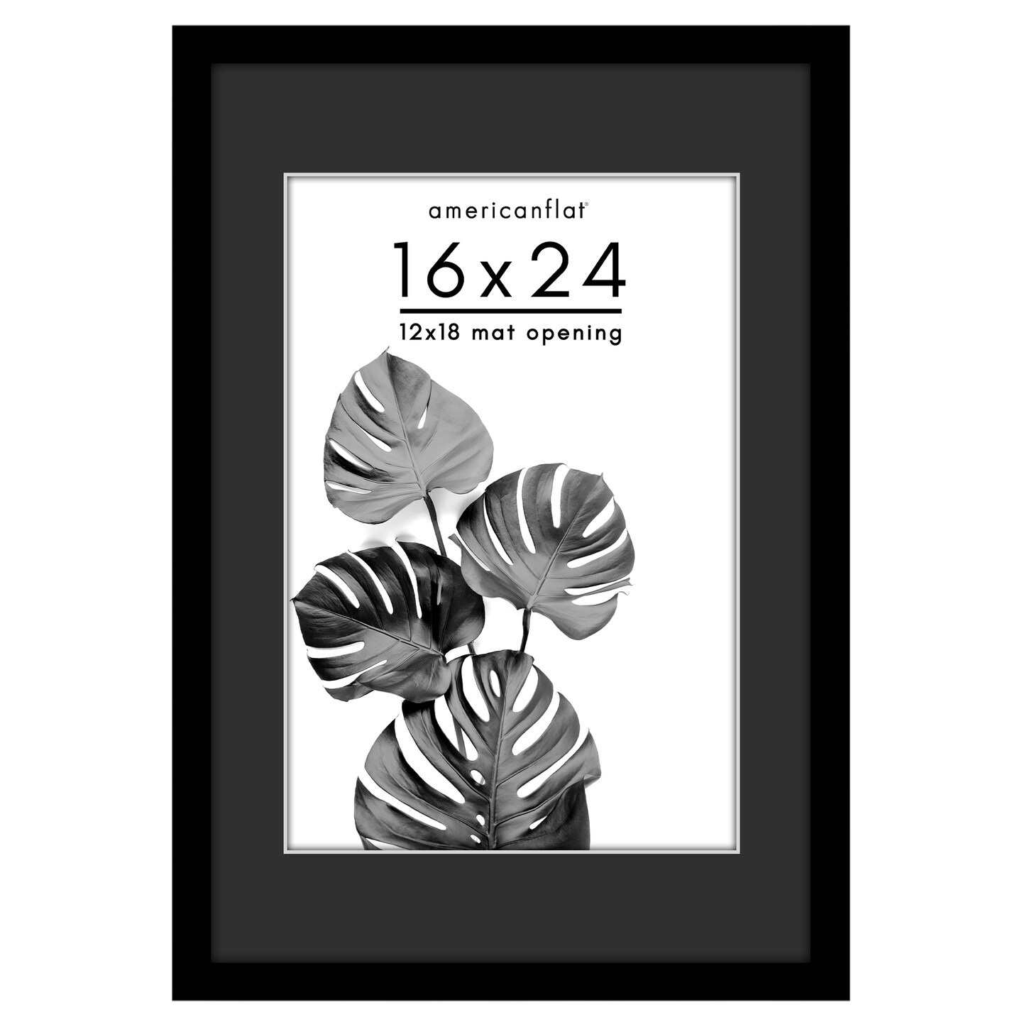 Americanflat Black Poster Frame with Black Mat - Engineered Wood Picture Frame with Plexiglass Front Cover - Wide Picture Frame