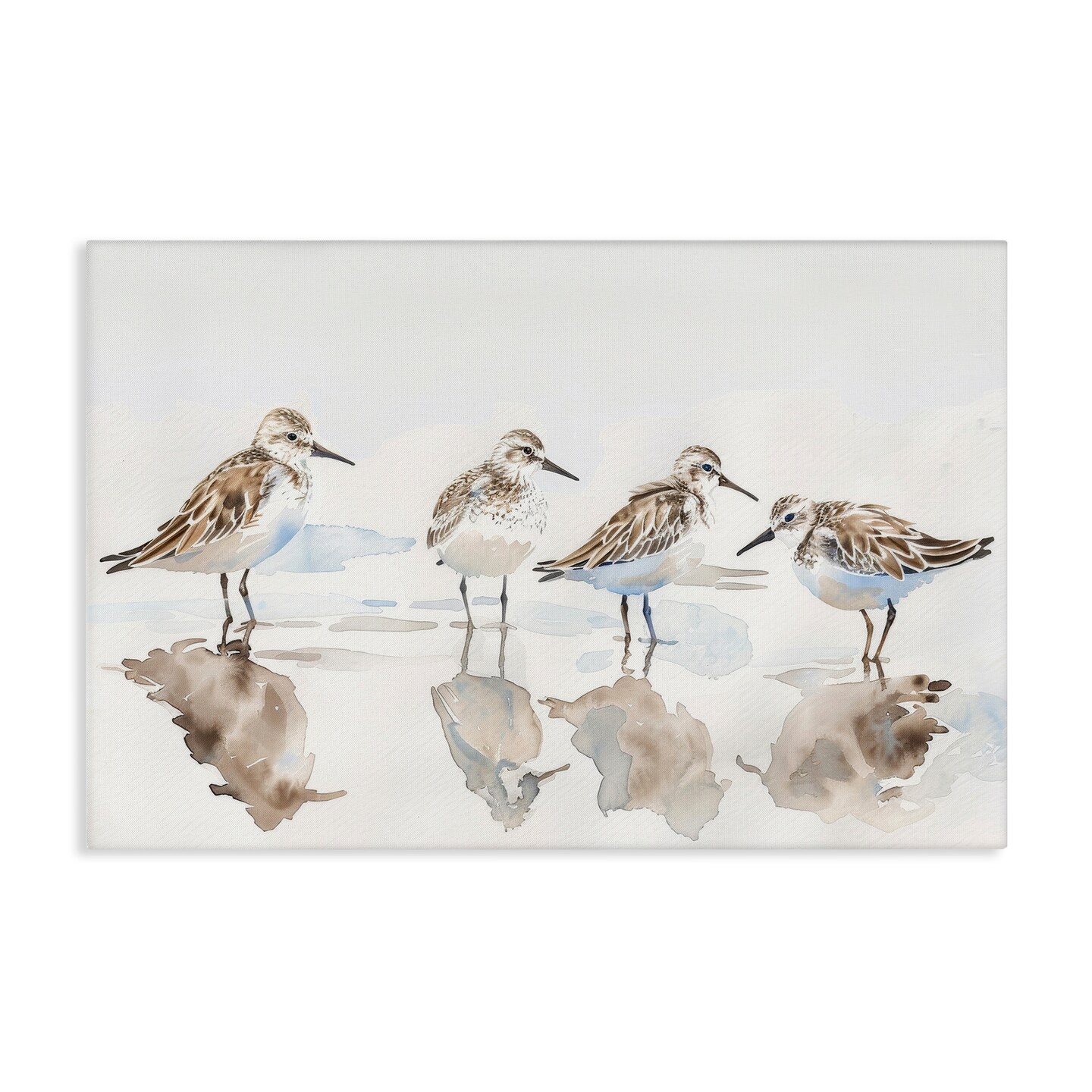 Stupell Industries Sandpipers Shore Reflection Canvas Wall Art Design by Petal Prints Design