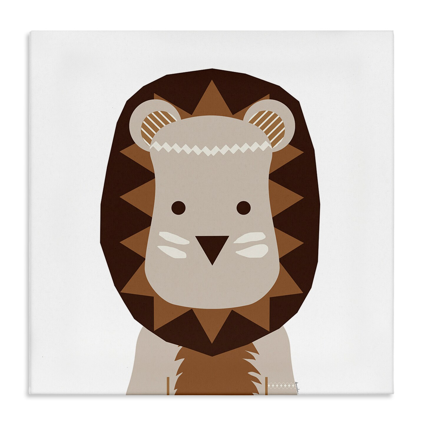 Stupell Industries Neutral Tone Lion Canvas Wall Art Design by Daniela Santiago