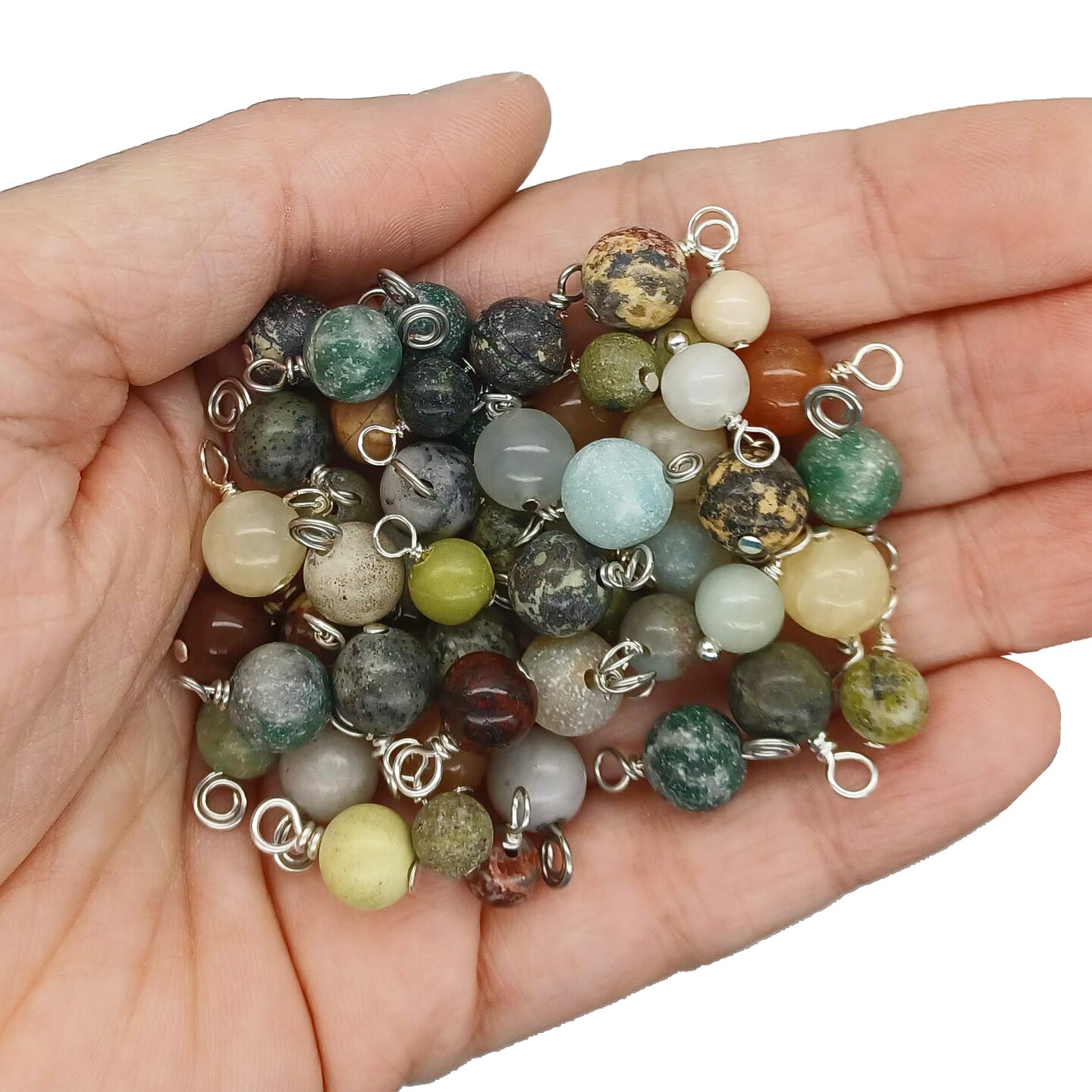 Mixed Gemstone Dangles, 20 pc, Variety Pack of Small Bead Charms, Adorabilities
