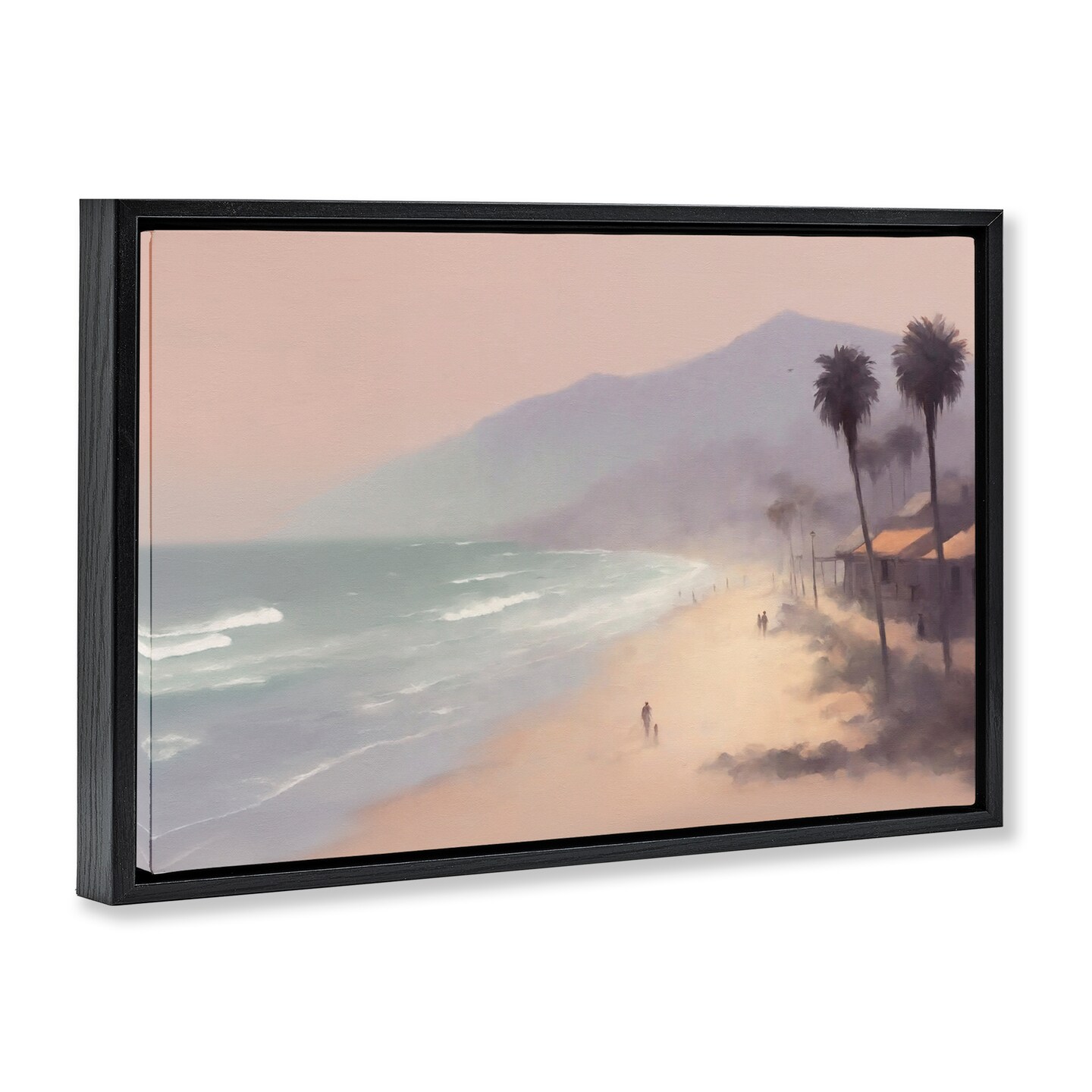 Stupell Industries Beachside Cabins View Floater Framed Canvas Wall Art Design by Noah Bay