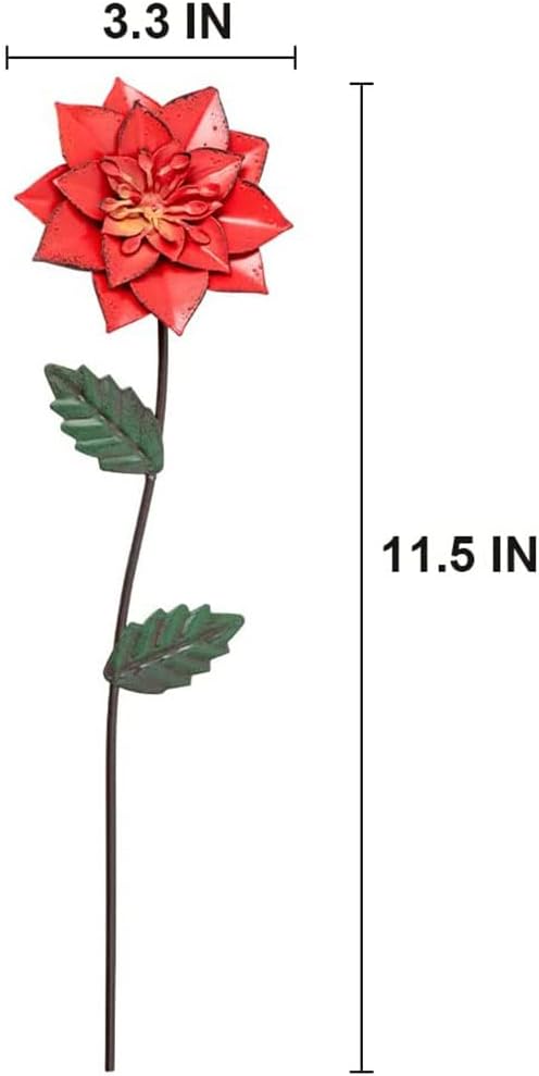 6-Pack Metal Flower Garden Stakes &#x2013; Colorful Shaking Head Yard Art for Outdoor Decor