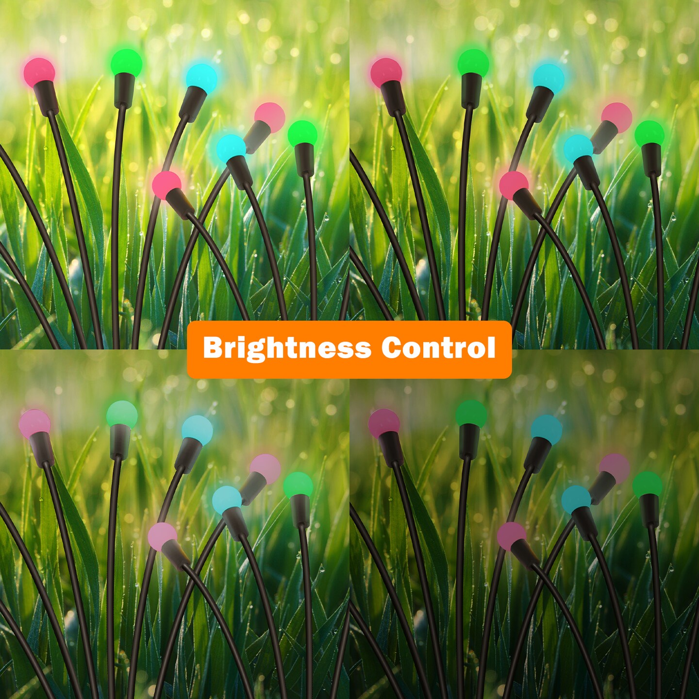 Solar Garden Light 4pcs LED Solar Firefly Lights 8 Mode Waterproof Outdoor Light