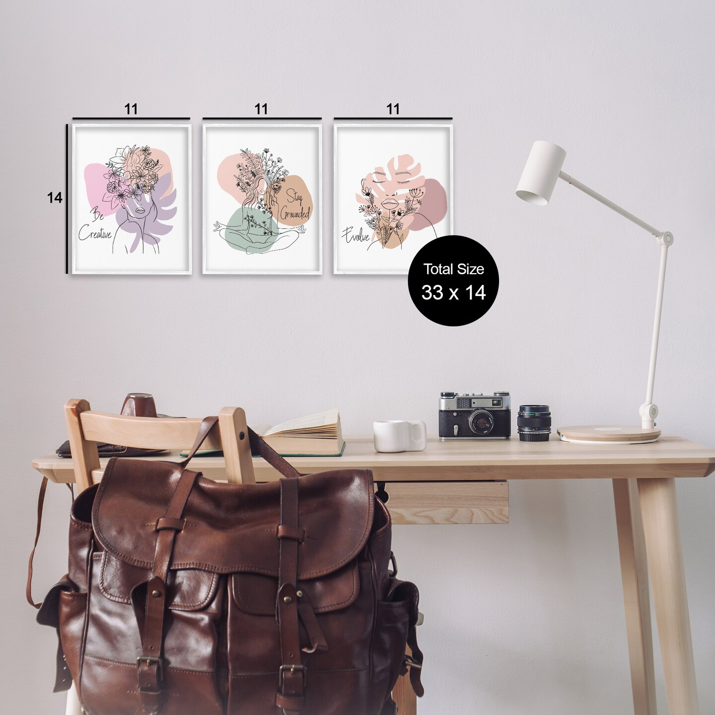 Stupell Industries Creative Inspirational Phrases 3pc Framed Giclee Wall Art Set Design by Chen Alyesh