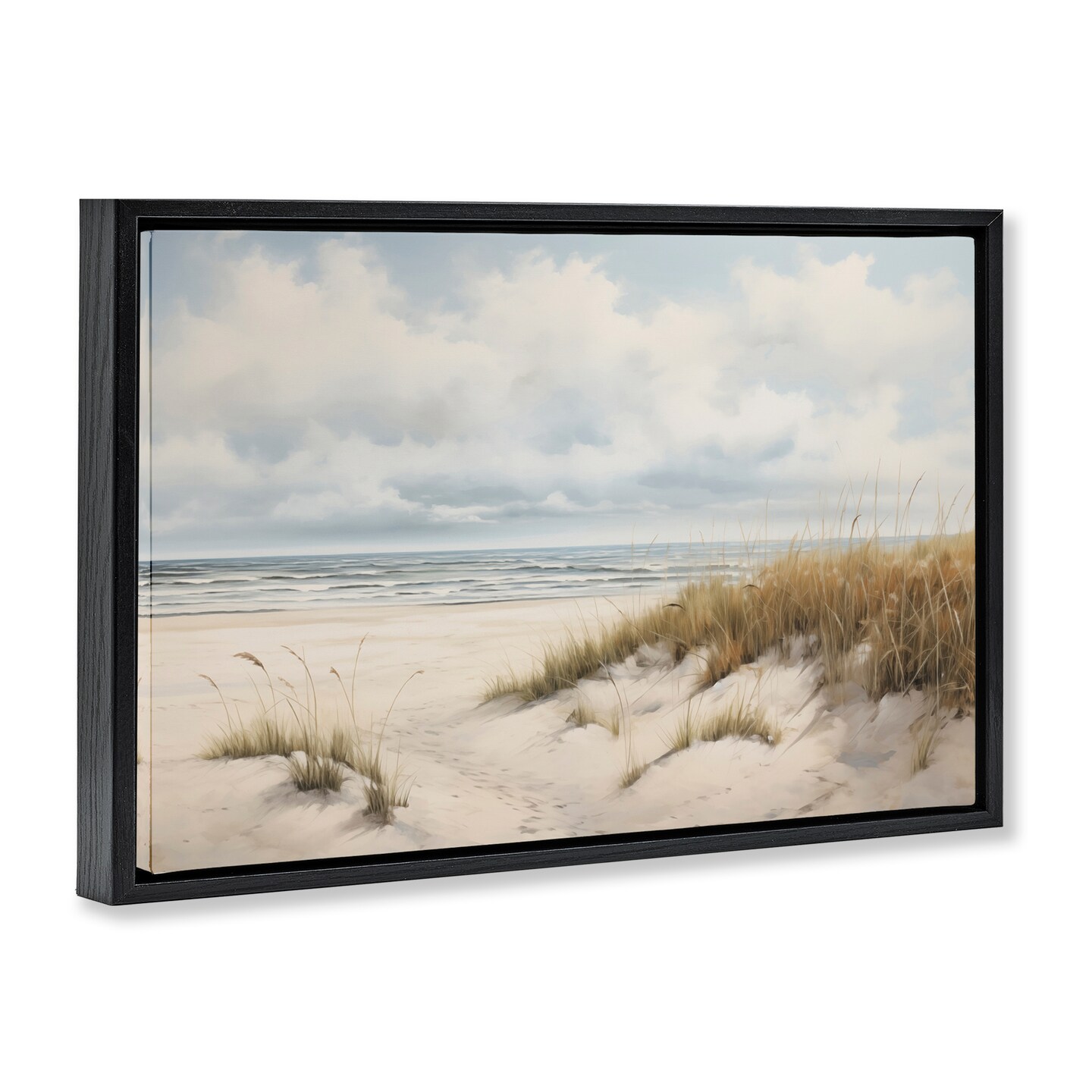 Stupell Industries Seascape with Soft Grasses Floater Framed Canvas Wall Art Design by Arlington Prints