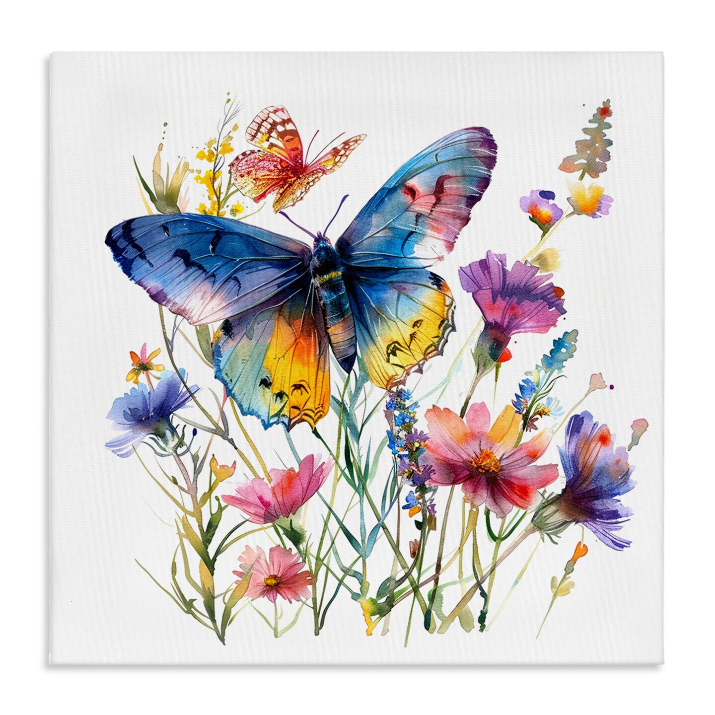 Stupell Industries Blue Toned Butterfly Garden Canvas Wall Art Design by LSR Design Studio