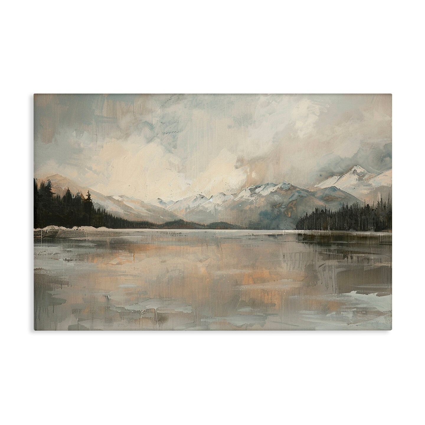 Stupell Industries Frozen Lake Landscape Canvas Wall Art Design by LSR Design Studio