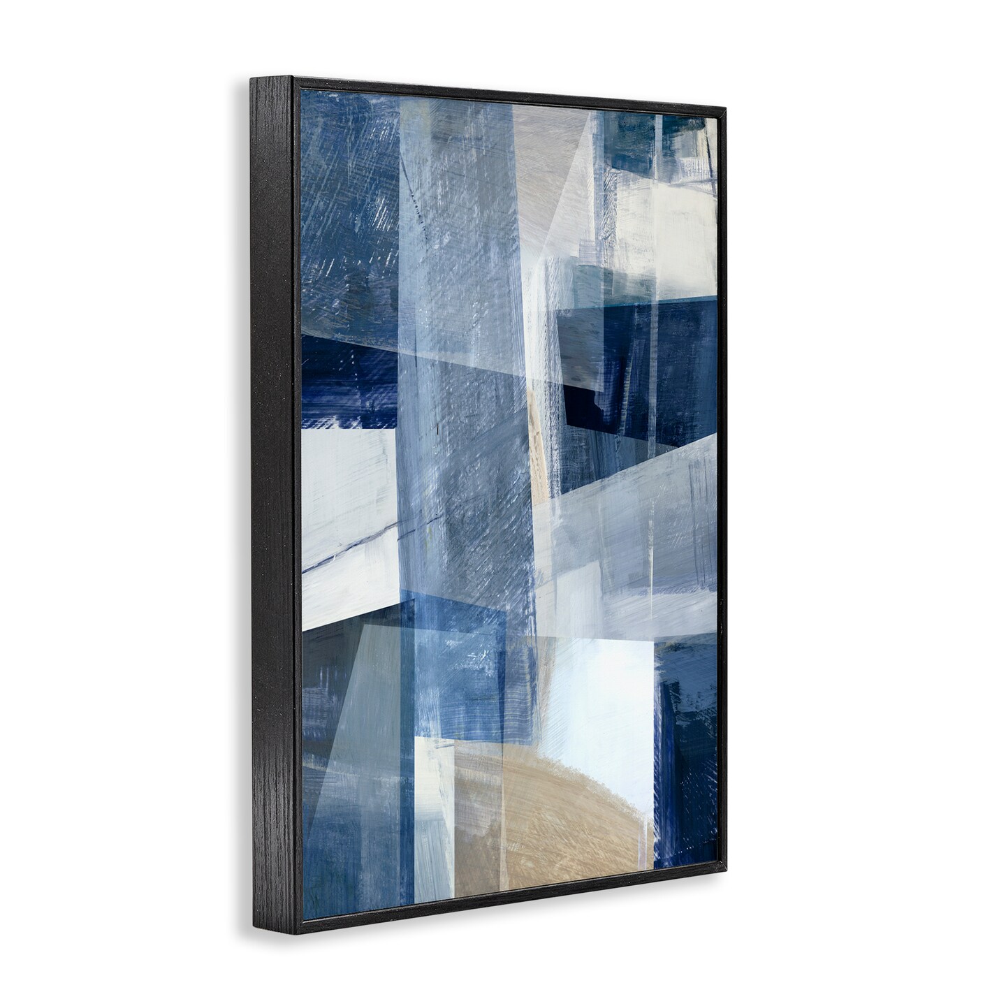 Stupell Industries Oblique Geometric Shapes Framed Giclee Wall Art Design by Hannah Dawson