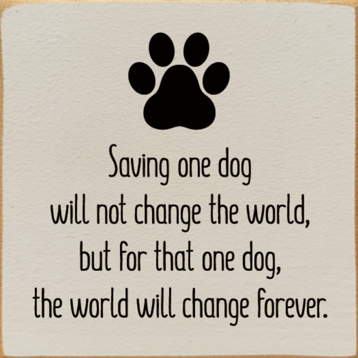Inspirational Dog Quote Sign, Rustic Knotty Pine Square Wall Decor