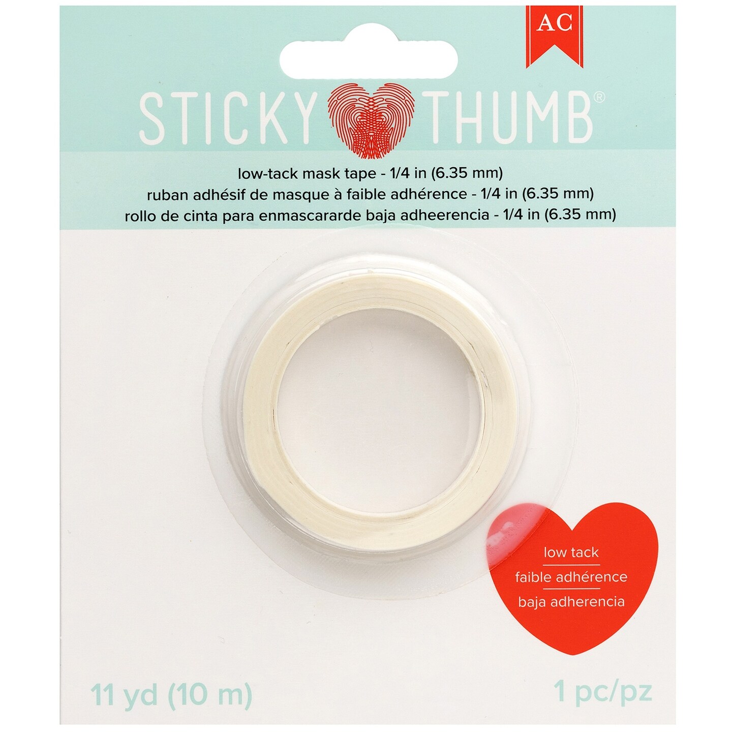 Sticky Thumb Low Tack Mask Tape 11 Yards-0.25&#x22;