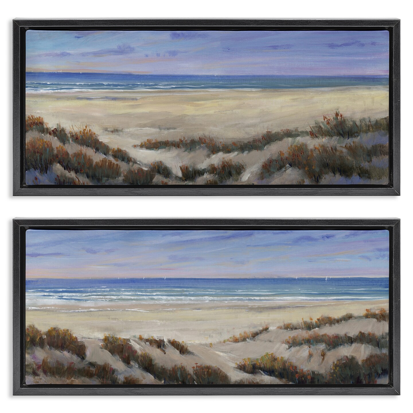 Stupell Industries Coastal Beach Terrain 2pc Floater Framed Canvas Wall Art Set Design by Tim OToole 