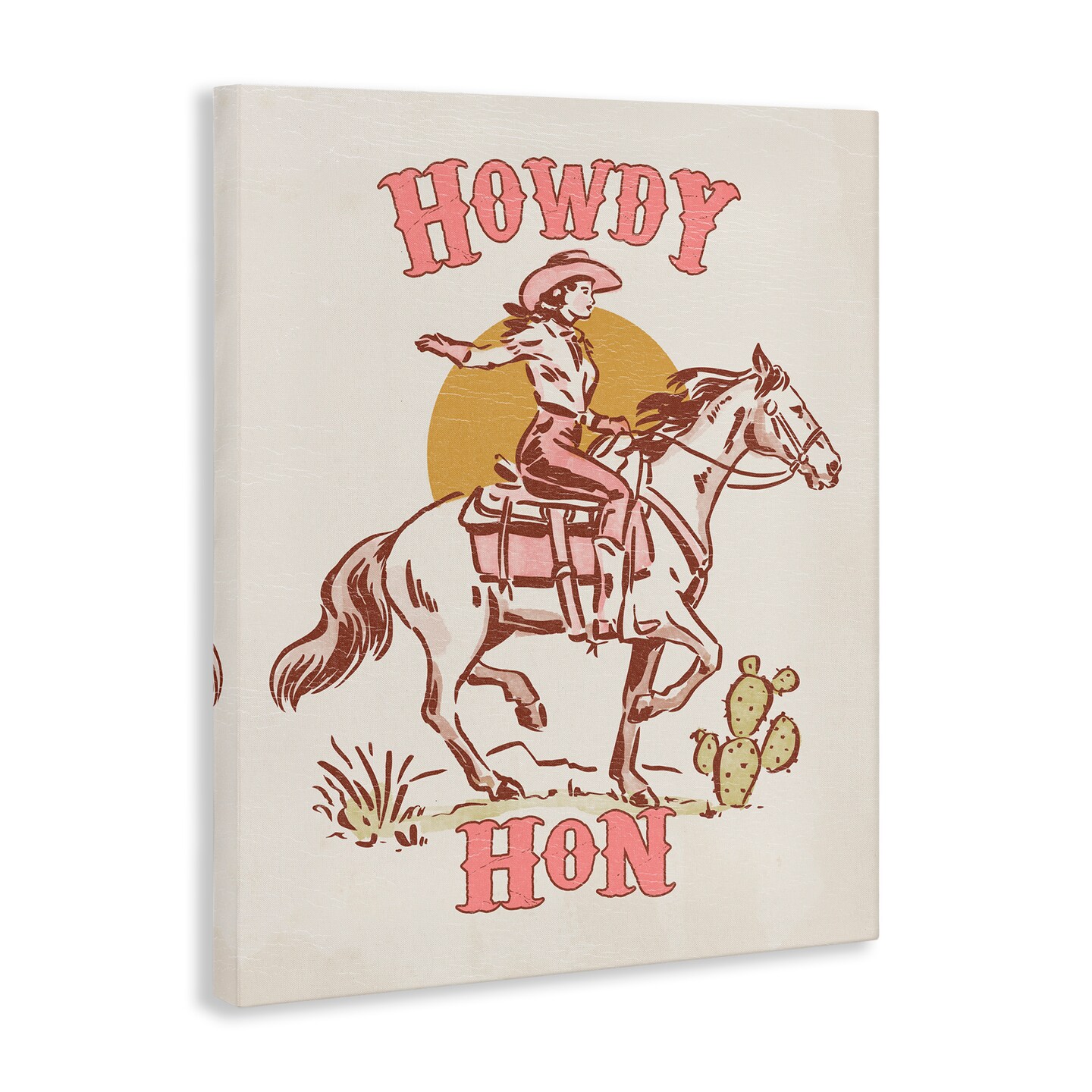 Stupell Industries Howdy Hon Cowgirl Canvas Wall Art Design by Victoria Barnes