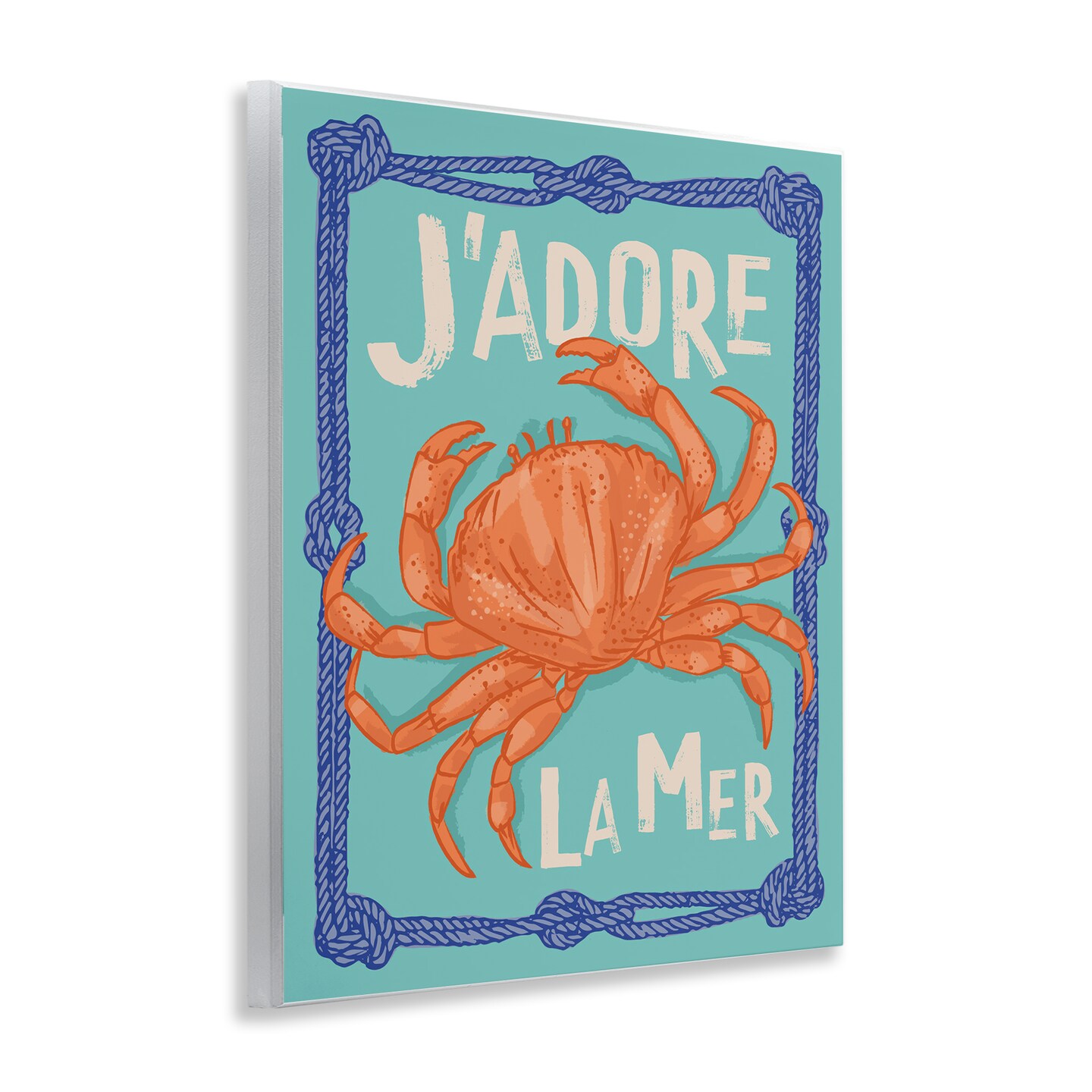 Stupell Industries J&#x27;adore La Mer Crab Wall Plaque Art Design by Lisa Perry Whitebutton