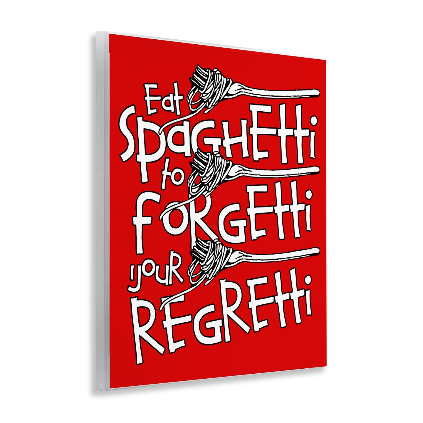 Stupell Industries Funny Eat Spaghetti Phrase Wall Plaque Art Design by Ahmed Sameh Hussein