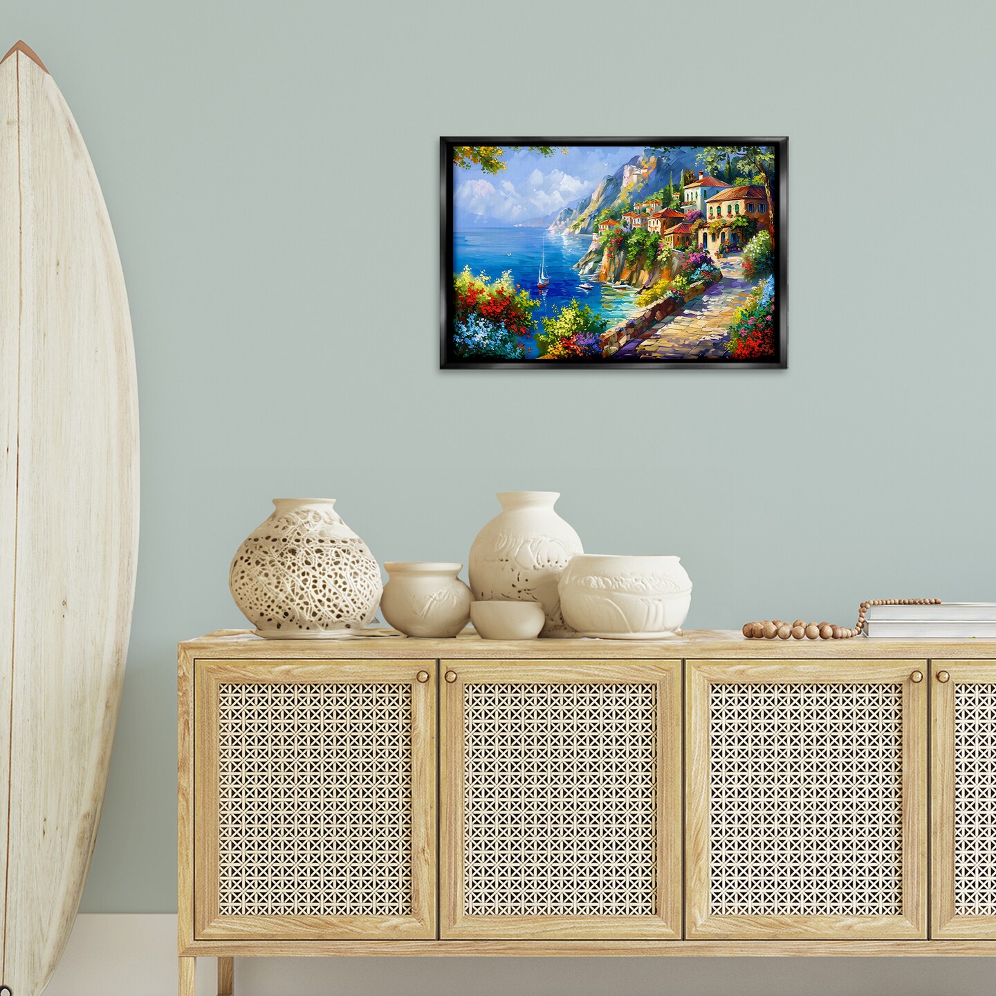 Stupell Industries Panoramic Mountain View Floater Framed Canvas Wall Art Design by LSR Design Studio