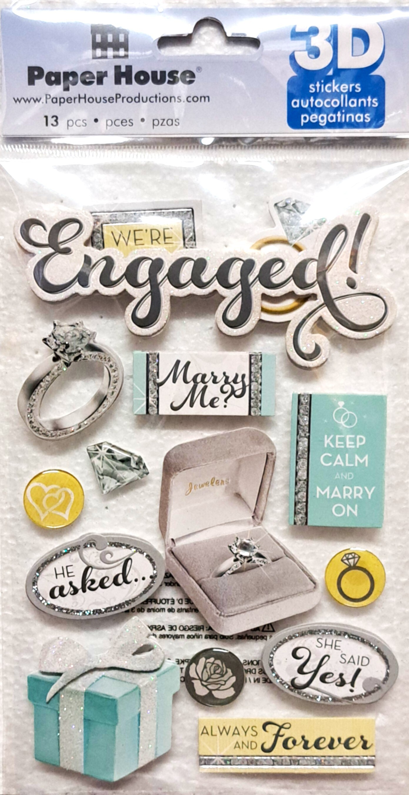 Engegment Sticker Paper House We're Engaged Dimensional Stickers | Michaels
