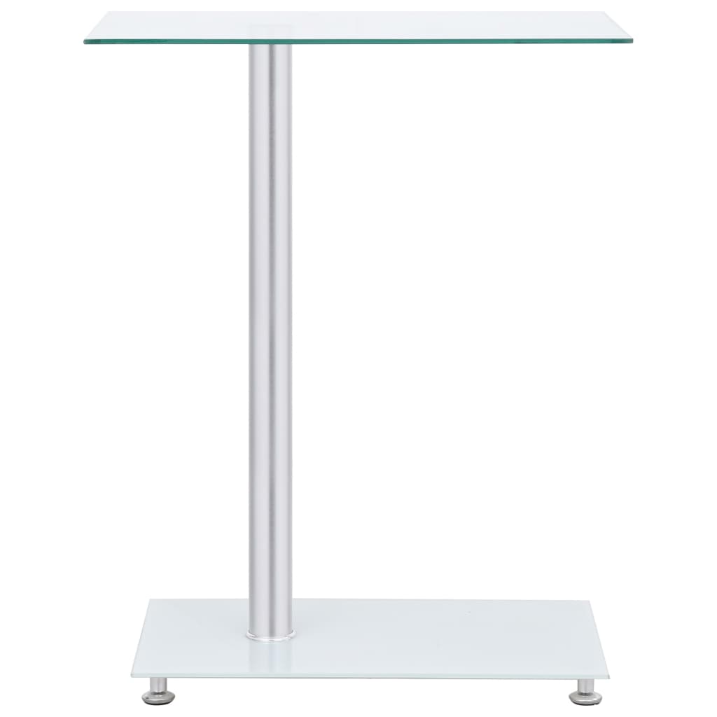 vidaXL U-Shaped Side Table Transparent 17.7&#x22;x11.8&#x22;x22.8&#x22; Tempered Glass