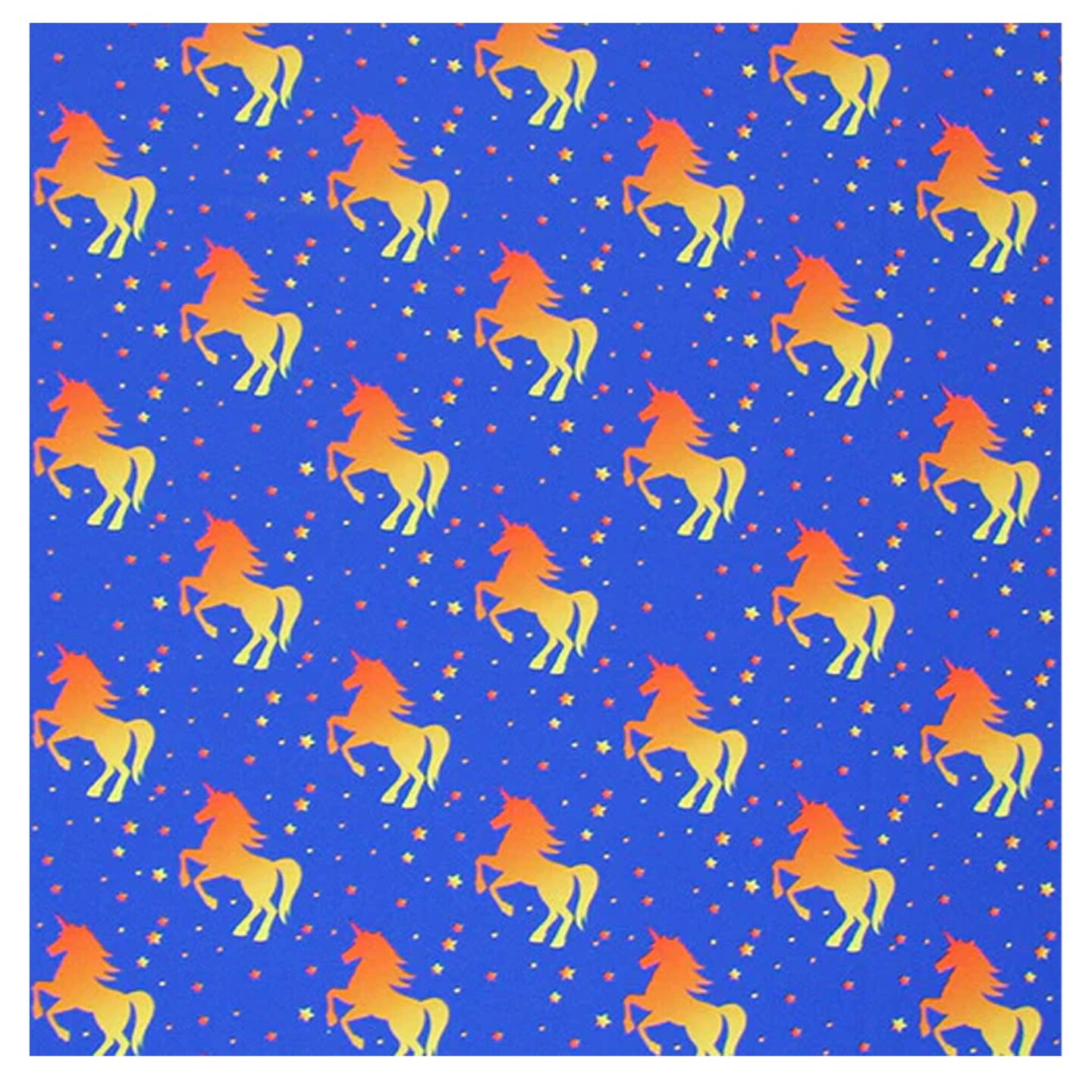 Unicorns Yellow Orange Printed Spandex