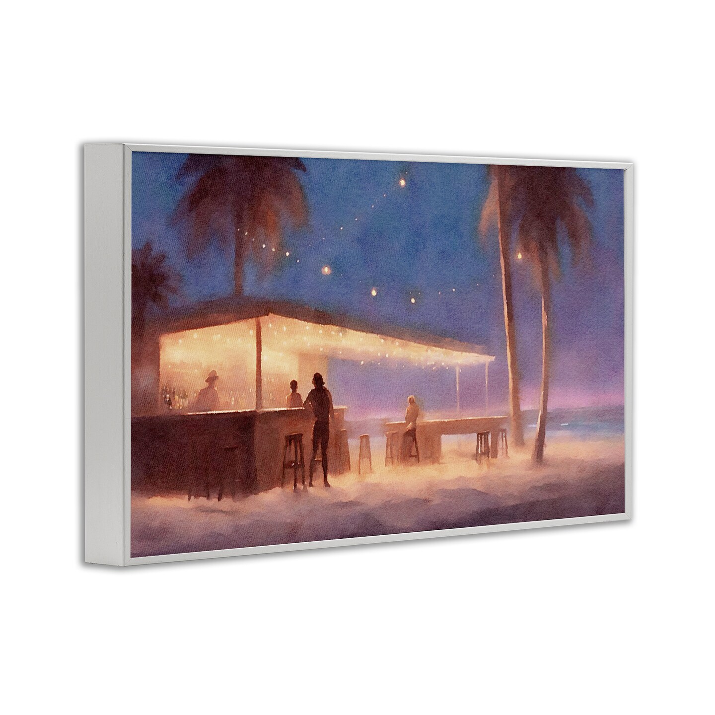 Stupell Industries Evening Beach Bar Framed Giclee Wall Art Design by Noah Bay