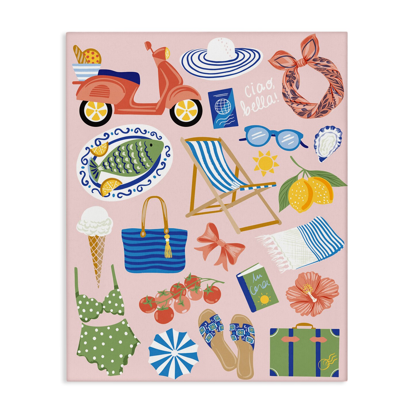 Stupell Industries Mediterranean Coast Necessities Canvas Wall Art Design by Arrolynn Weiderhold