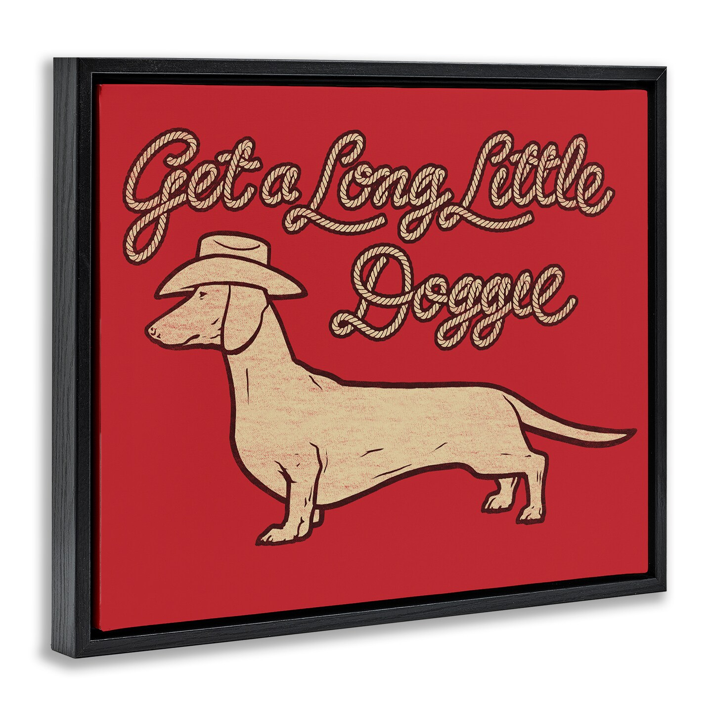 Stupell Industries Long Little Doggie Floater Framed Canvas Wall Art Design by Jedco Brands, Inc.