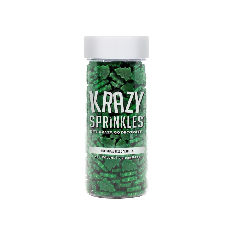 Krazy Sprinkles - Christmas Trees (1/2 Cup, 1x Jar) for Cakes, Ice Cream & Cookies