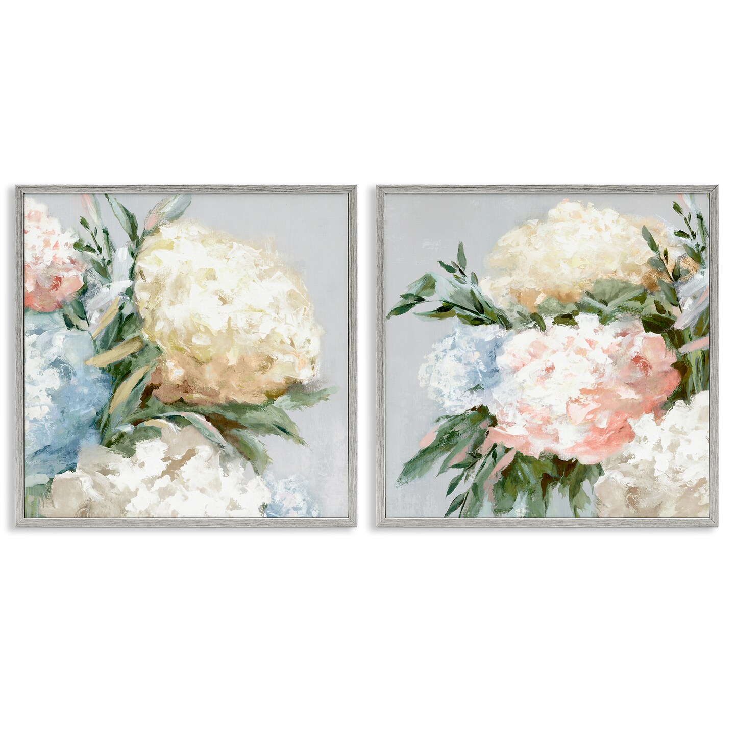 Stupell Industries Pastel Blooming Hydrangeas 2pc Framed Giclee Wall Art Set Design by Alex Black
